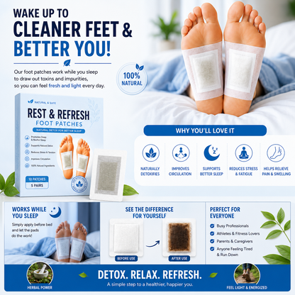 Rest & Refresh™ Foot Patches | Buy 1 Get 1 Free  🌿✨