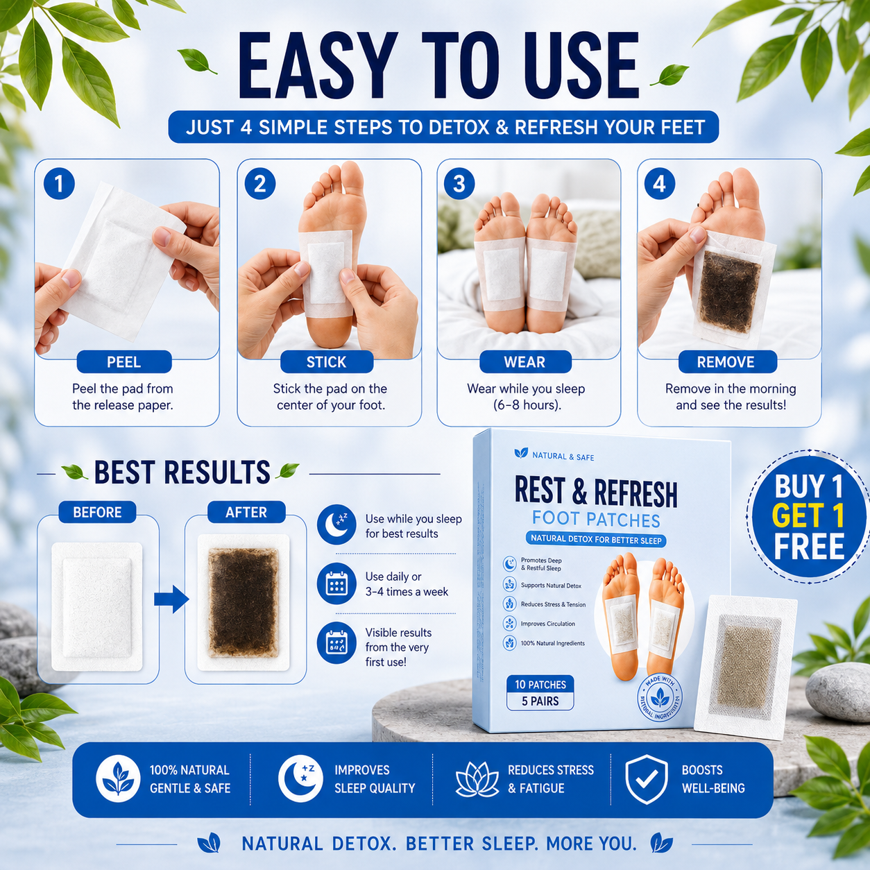 Rest & Refresh™ Foot Patches | Buy 1 Get 1 Free  🌿✨