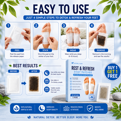 Rest & Refresh™ Foot Patches | Buy 1 Get 1 Free  🌿✨