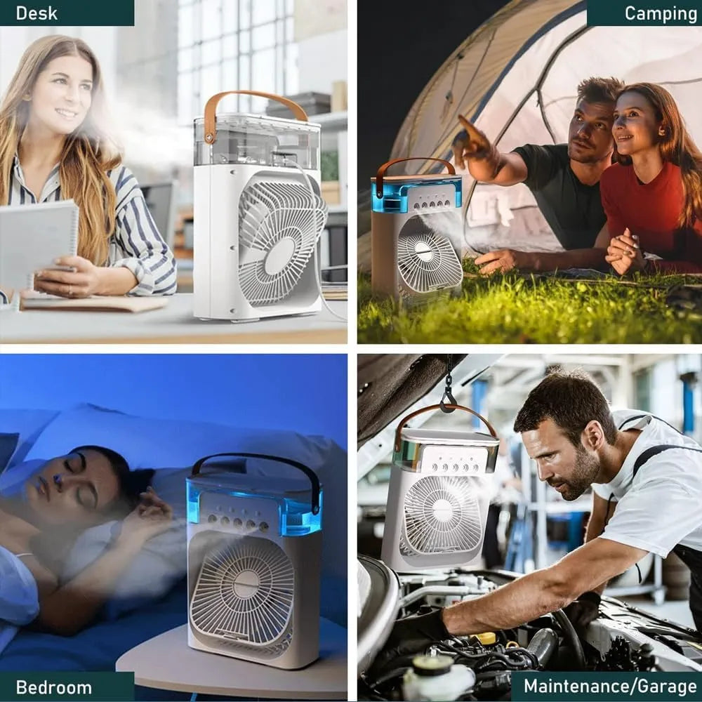 Portable 3 in 1 Air conditioner Fan & Cooler - Instant Cooling for Home, Office & Car