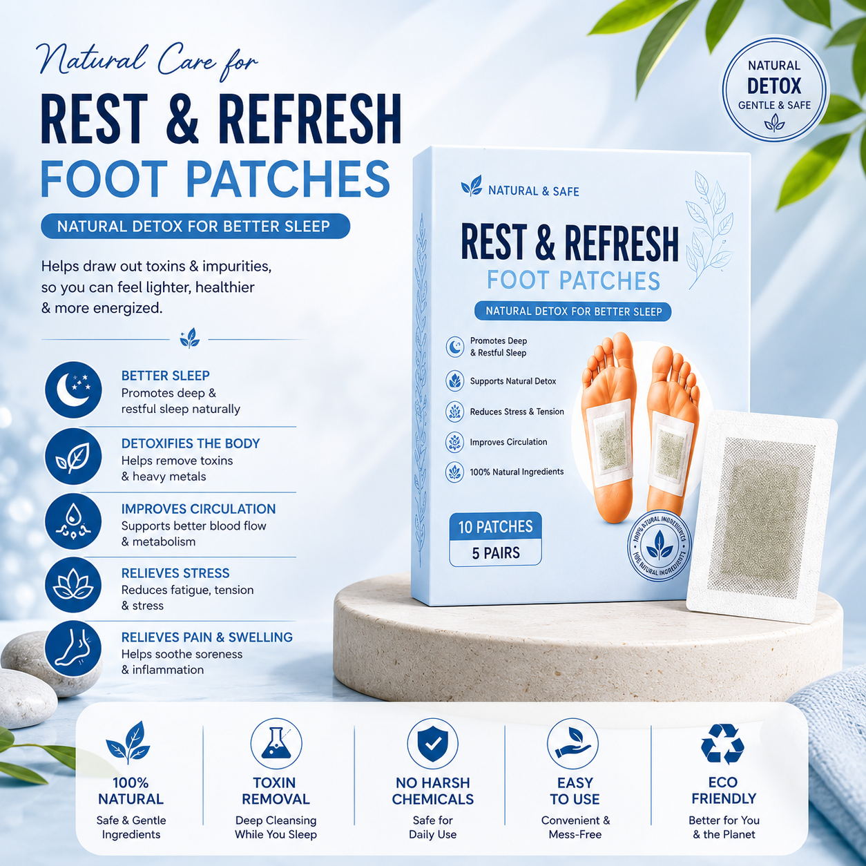 Rest & Refresh™ Foot Patches | Buy 1 Get 1 Free  🌿✨